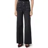 Paige Anessa Welt Pocket High Waist Wide Leg Jeans In Black