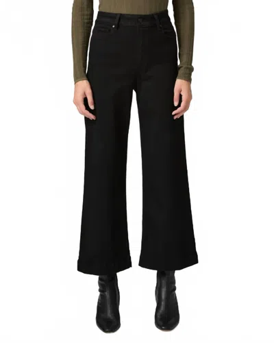 Paige Anessa Wide Leg Ankle Jean In Black Shaddow