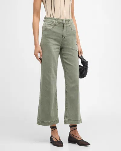 Paige Anessa Wide-leg Carpenter Jeans In Green