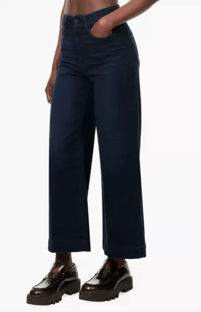 Paige Anessa Wide Leg Cropped Jeans In Duchess In Blue