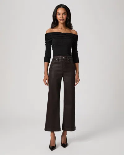 Paige Anessa Wide Leg Jean In Chicory Coffee Luxe Coating