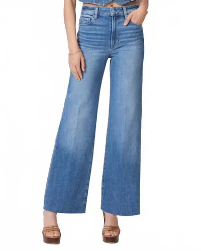 Paige Anessa Wide Leg Jean In Flamenco Distressed In Blue