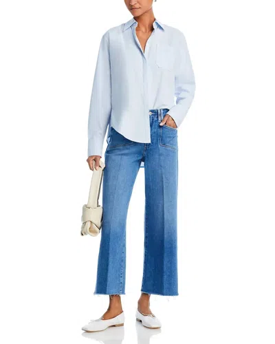 Paige Anessa Wide Leg Jean In Sunnie Distressed In Blue