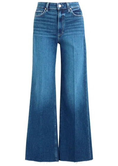 Paige Anessa Wide-leg Jeans In Dark Blue
