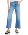 Paige Leenah Raw Hem High Waist Ankle Wide Leg Jeans In Bebop