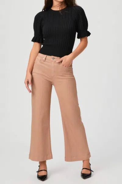 Paige Anessa Wide Leg Jeans In French Latte In Multi