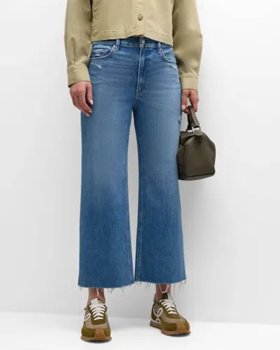 Paige Anessa Wide Leg Jeans In Holy Grail Distressed In Blue