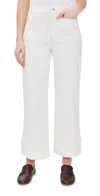 Paige Anessa Wide-leg Jeans With Raw Hem In Toasted Ecru