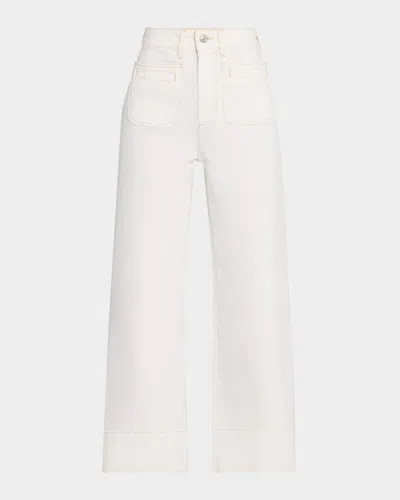 Paige Anessa Wide-leg Jeans With Vintage Welt Pockets In Toasted Ecru