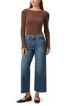 Paige Anessa Wide Leg Raw Hem Jeans In Lovejoy In Multi