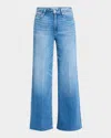 Paige Anessa High Waist Raw Hem Wide Leg Jeans In Mesmerize