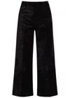 Paige Anessa Wide-leg Velvet Trousers In Black