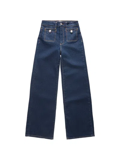 Paige Anessa Wide-leg Jeans In Blue