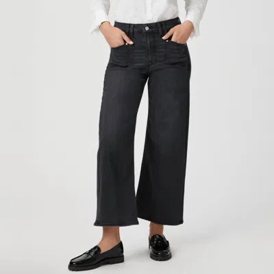 Paige Anessa With Set In Pocket Wide Leg Pants In Renetta In Black