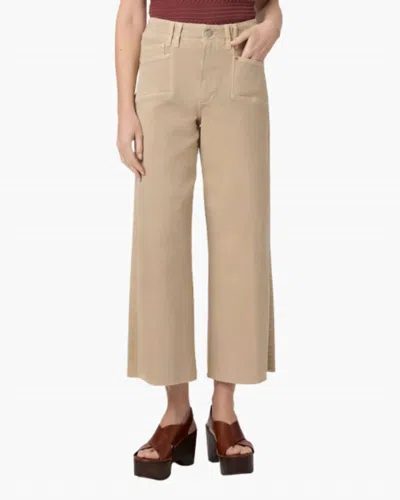 Paige Anessa With Set In Pockets And Raw Hem Jean In Vintage Soft Sand In Brown