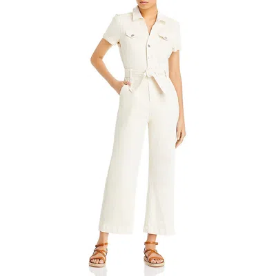 Paige Anessa Womens Wide Leg Short Sleeve Jumpsuit In Multi