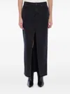 Paige Angela Denim Maxi Skirt In Black