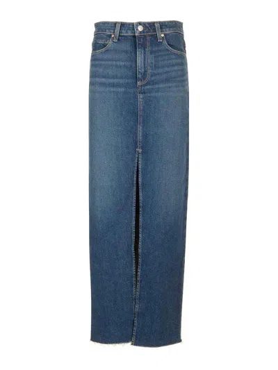 Paige Angela Maxi Skirt In Blue
