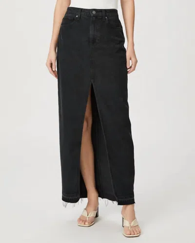 Paige Angela Denim Maxi Skirt In Black