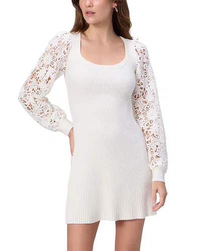 Paige Anne Mini Sweater Dress In White