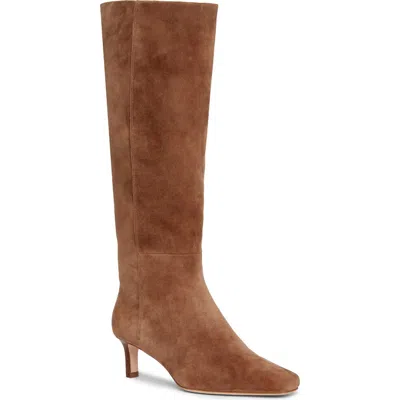 Paige Ansley Kitten Heel Knee High Boot In Tan