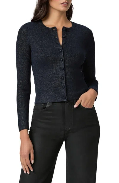 Paige Anzu Metallic Cardigan In Black