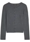 Paige Anzu Metallic Knit Cardigan In Gray