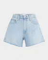 Paige Archie Raw Hem High Waist Denim Shorts In Tayce Distressed