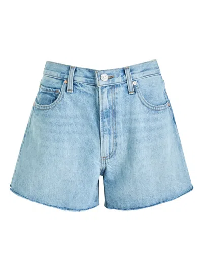Paige Noella Distressed Denim Shorts In Hellblauer Denim