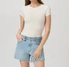 Paige Archie High Rise Denim Short In Tayce Distressed In Blue