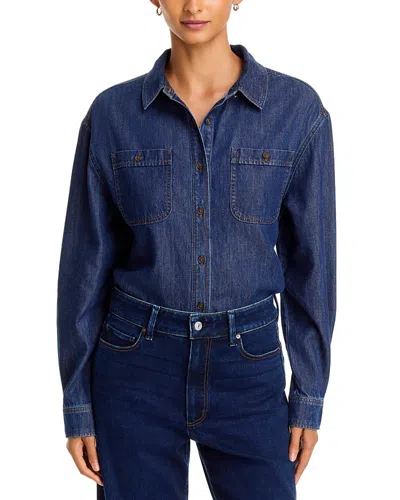 Paige Arden Relaxed Denim Shirt In Blue