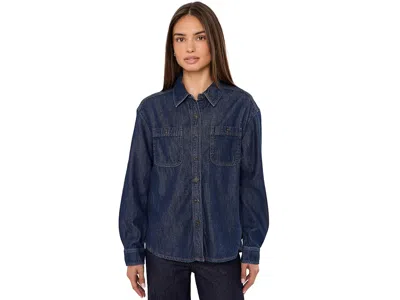 Paige Arden Shirt Women's Clothing Sempre: Lg, Cotton/denim/lyocell In Blue