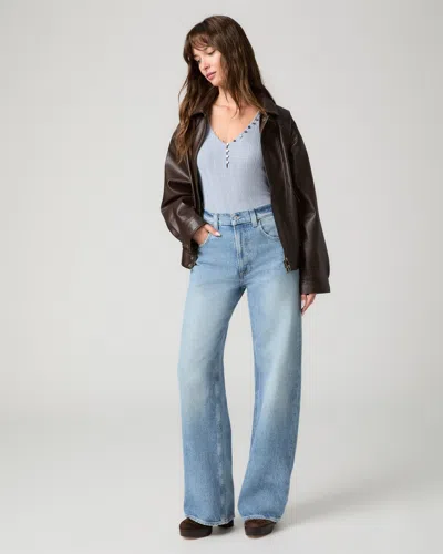 Paige Arellia 32 Inch Barrel Leg Jean In Blue