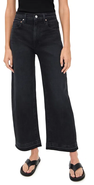 Paige Womens Black Void Arellia Ankle Barrel-leg Stretch-denim Blend Jeans