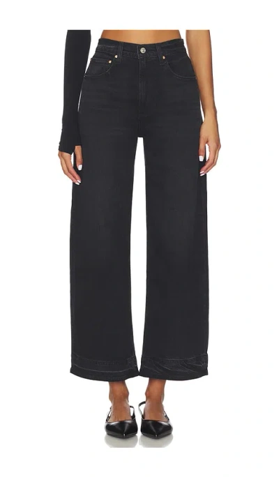 Paige Arellia Ankle Petite Barrel Leg Jeans In Black