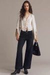 Paige Arellia Ankle Undone High-rise Barrel Jeans In Black