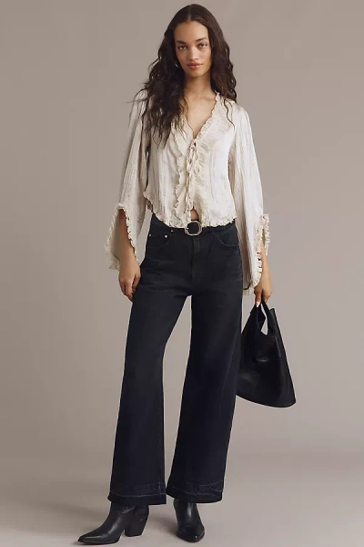 Paige Arellia Ankle Undone High-rise Barrel Jeans In Black