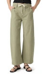 Paige Womens Vintage Oak Moss Arellia Drawstring Stretch-cotton Trousers
