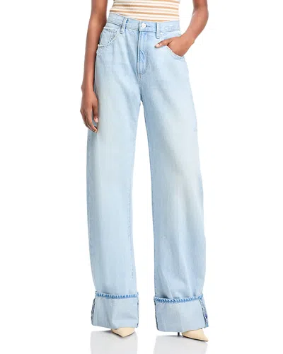 Paige Arellia High Rise Wide Cuff Jeans In Flowers Distressed