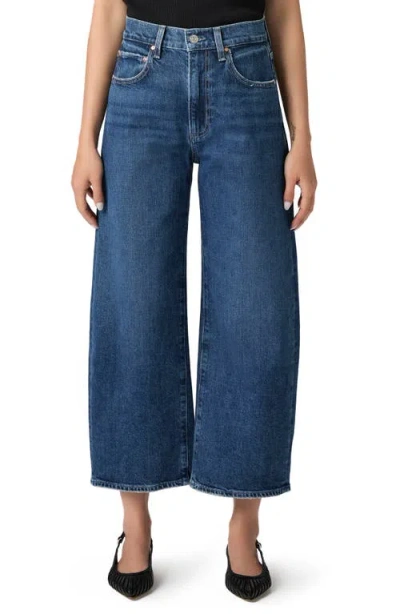 Paige Arellia High Waist Ankle Barrel Jeans In Blue