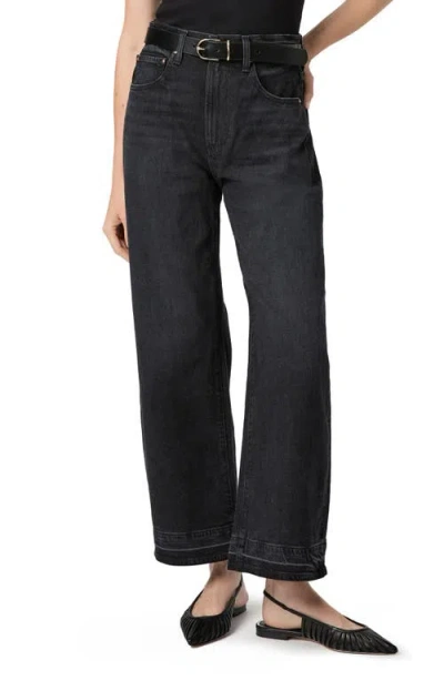 Paige Arellia Release Hem High Waist Ankle Barrel Jeans In Black
