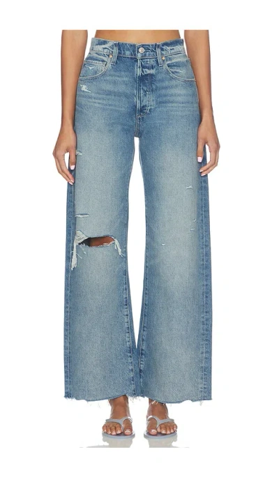 Paige Arellia Skimmer Covered Button Fly Wide Leg Jeans Terazzo Destructed In Blue