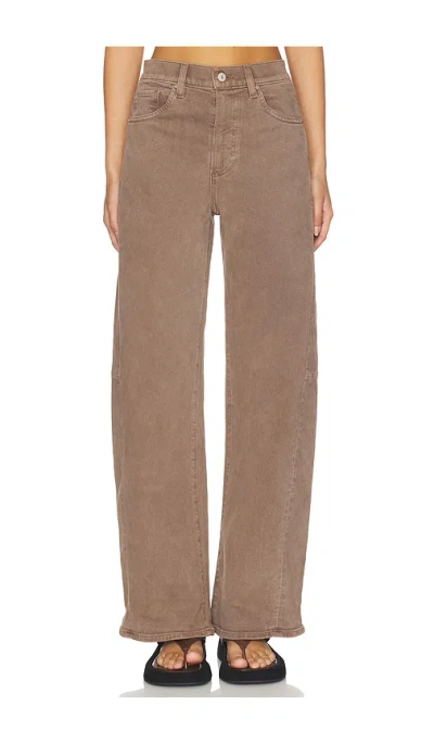 Paige Arellia Skimmer Outseam Panels Jeans In Brown