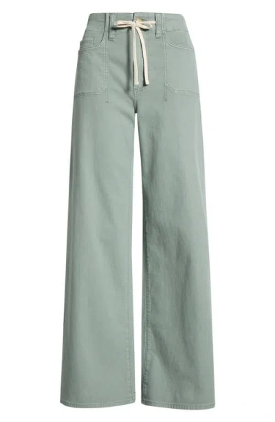 Paige Ari Drawstring High Waist Wide Leg Pants In Green