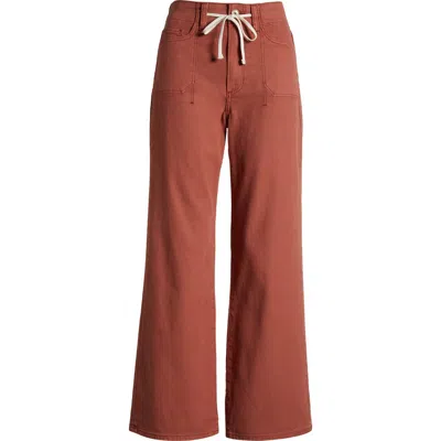 Paige Ari Drawstring Wide Leg Pants In Vintage Clay Sunset