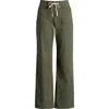 Paige Womens Vintage Oak Moss Arellia Drawstring Stretch-cotton Trousers In Green