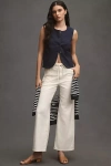 Paige Ari High-rise Wide-leg Tie-waist Jeans In Beige
