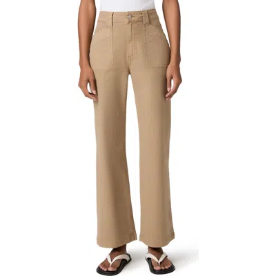 Paige Ari High Waist Wide Leg Utility Pants In Brown