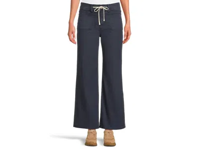 Paige Ari With Waistband Tie And Stitch Thru Pockets In Vintage Navy Seascape In Blue