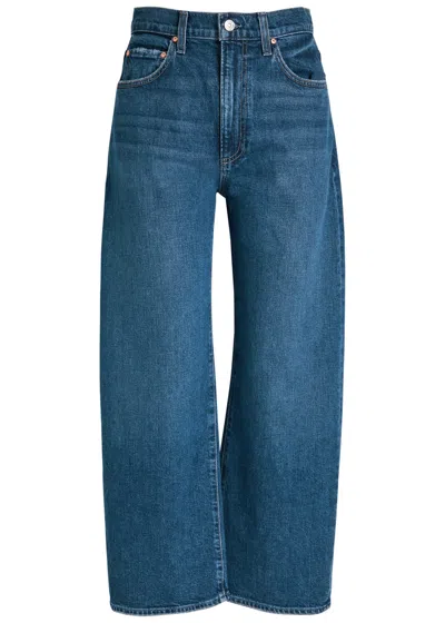 Paige Ariella Ankle Barrel-leg Jeans In Blue